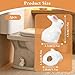 2Pcs Ceramic Bunny Toilet Bolt Covers, Decorative Toilet Bowl Bolt Covers for Bottom of Toilets, White Rabbit Toilets Screw Cover Caps with Adhesive Dots
