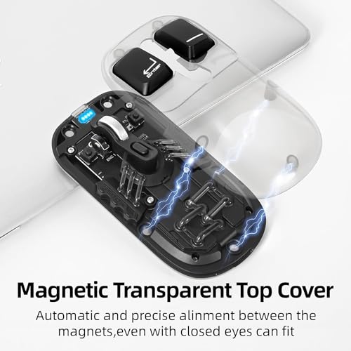 Image of ETZIN Wireless Mouse Tri-Mode 2.4GHz /BT5.0 /BT5.0Bluetooth Silent Rechargeable Mouse with USB Receiver and Type-C Adapter Mouse for Laptop,PC,MacBook,Chromebook,iPad,Tablet EPL-1276KM (Black)