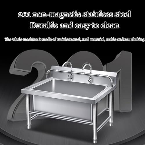 Fregadero de acero inoxidable con grifo independiente lavabo de servicio suelo 7