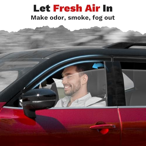 Image of Canvcle Window Visors Rain Guards for 2022-2025 2026 Nissan Pathfinder Accessories, Outside-Mount Side Window Wind Deflectors Vent Visors Shades Rainproof Black 4PCS