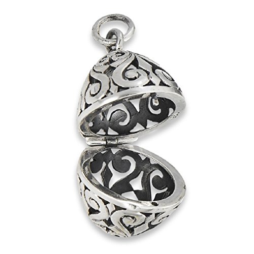 .925 Sterling Silver Filigree Aromatherapy Essential Oil Diffuser Pendant
