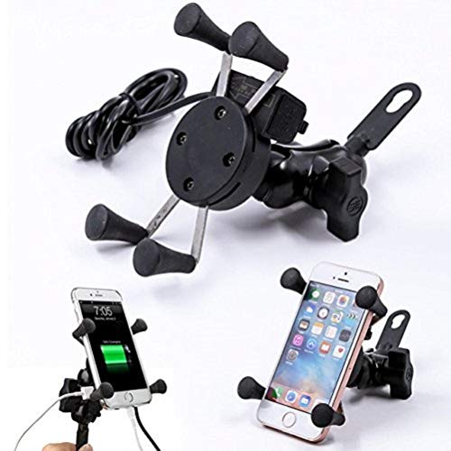 meenu arts Bike X-Grip Mobile Phone Holder with USB Charger for Honda Dio 110 (Mirror Fitting)-picture-14