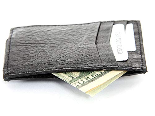 Men's Leather Slim Design Magnetic Money Clip 3 Credit Card Holder Wallet 4x2.75 inches3