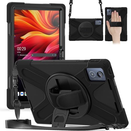 Coque robuste Lenovo Tab K11 Plus 11,45 pouces avec béquille rotative noir