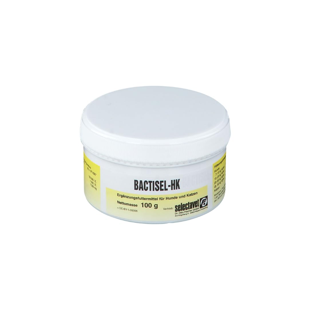 Bactisel HK | Polvo para perros y gatos | 12 x 100 g | con probióticos | Selectavet | Alimento complementario | Para apoyar la función intestinal normal | Paquete de 12
