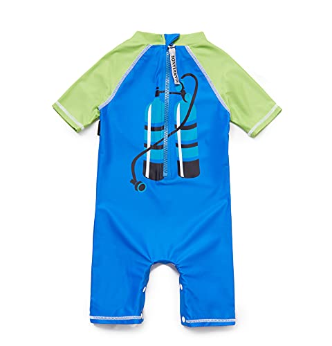 Image of BONVERANO Baby Boy Swim One-Piece Sunsuit UPF 50+ Come with a Hats