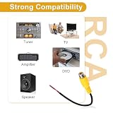 QUARKZMAN 6 cali żółty adapter żeński RCA, na koniec z pustym drutem, kabel audio-video RCA, do wzmacniacza, przewodu głośnikowego, opakowanie 4 szt