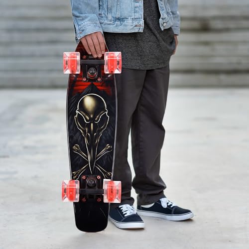 Image of Tony Hawk 22 inch Complete Cruiser Skateboard, 9-ply Maple Deck Skateboard for Cruising, Carving, Tricks and Downhill, Crossbone