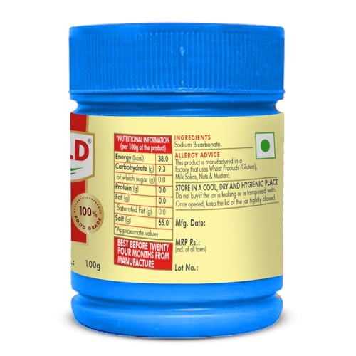 Image of Weikfield Baking Soda | Food Grade Sodium Bicarbonate | Ideal for Baking, Cooking & Cleaning | In Reusable Poly Jar | 100g