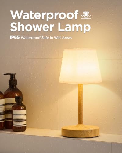 Image of IP65 Waterproof Rechargeable Shower Lamp, Cordless Bathroom Touch Lamps