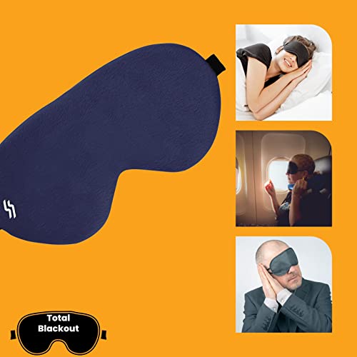 Tressential Fabric Super Soft Travel Sleep Eye Mask Or Blindfold With Adjustable Strap For Men, Women & Kids|Used For Sleeping, Traveling, Relaxation, Meditation, Blind Fold (Blue) - Image 6
