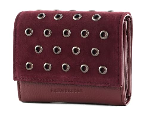 Portefeuille Flap Wallet FREDsBRUDER Hey You Rock rouge bordeaux en cuir élégant pour femme