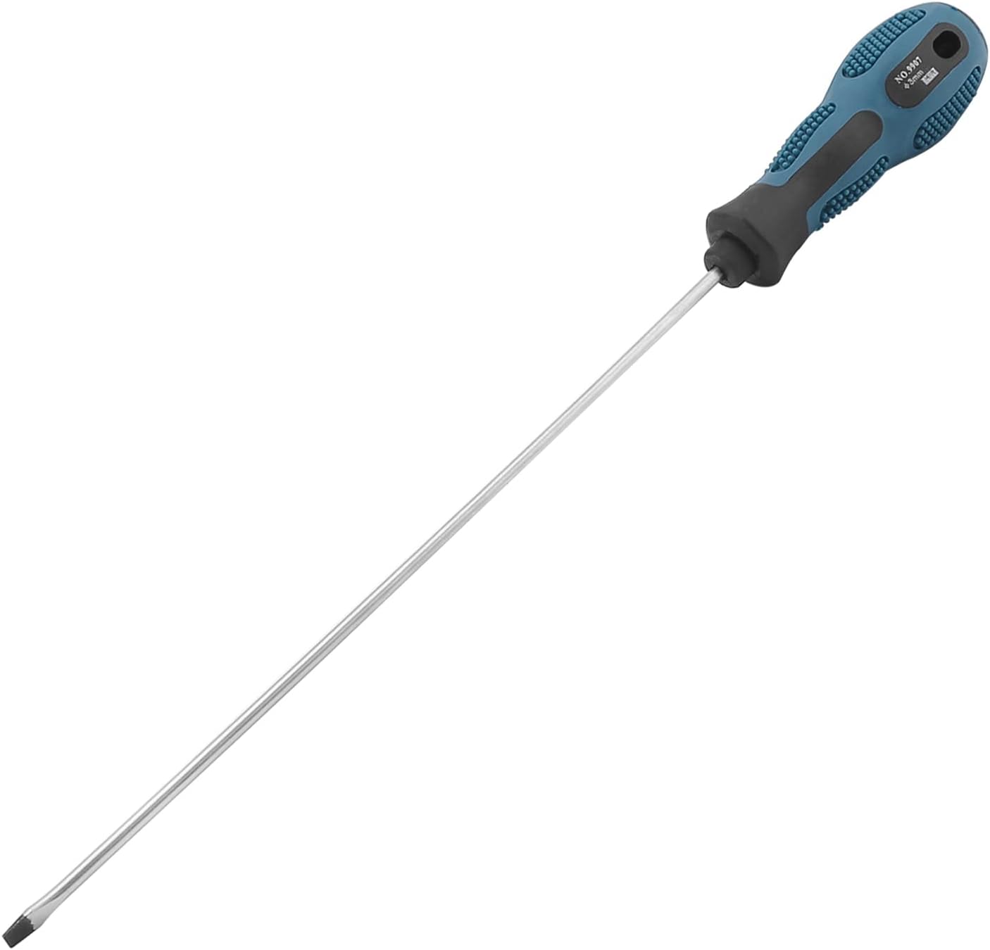 Utoolmart Slotted Magnetic Screwdriver, 3mm Slotted Screwdriver with 200mm Round Shaft, Flat Head Precision Screwdriver, Comfort and Non-Slip Grip for For Oily Hand for Repair Improvement Craft, 1 Pcs