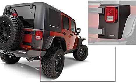 Bushwacker Trail Armor Rear Corner Covers | 2-Piece Set, Black, Textured Finish | 14010 | Fits 2007-2018 Jeep Wrangler JK Unlimited