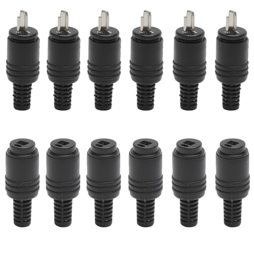 Set Di 12 Connettori E Prese DIN A 2 Poli Con Morsetti A Vite – 6 Paia Per Cavi Altoparlanti HiFi E Home Theater