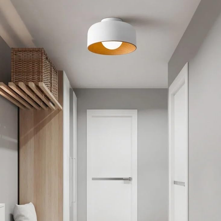 Éclairage couloir et plafonnier moderne blanc en fer forgé pour illuminer une allée ou un balcon