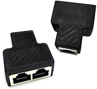 JeoPoom Rj45 Lan Splitter [2 Pieces], Connections 1 To 2 Splitter Plug Adapter, Ethernet Splitter Network Extension Adapter, Two Computers Can Surf The Internet At The Same Time