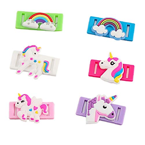 Bontand 50PCS Cartoon PVC Arc-En-Unicorn Chaussures Décorations Sport Casual Fèves Chaussures Lacet Accessoires Pour Enfants Cadeaux