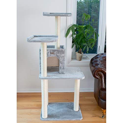 Gleepet Gp78571022 Cat Tree, Real Wood Play House, Silver Gray,14 D X 27 6 W X 57 H #TOP2