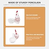 GALPADA Ceramic Floral Chick Egg Holder Decorative Mini Tray Creative Organizer Delicate Desktop Storage for Kitchen and Fridge - Image 8