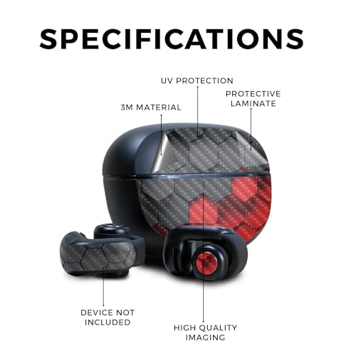 Image of Carbon Fiber Skin Compatible with Bose Ultra Open Earbuds - Two-Tone Hex - Premium 3M Vinyl Protective Wrap Decal Cover - Easy to Apply | Crafted in The USA by MightySkins