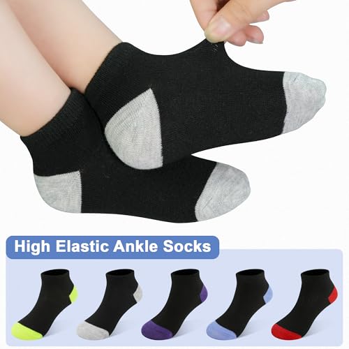 25 Pairs Toddler Kids Socks, Ankle Athletic Low Cut Short Socks for Boys Girls 1-14 Years4