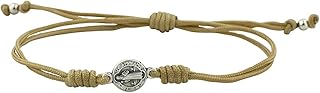 Adjustable Saint Benedict Medal Bracelet | Durable Tan Cord | Patron Saint of Students | Great Catholic Gift for First Communion, Confirmation, and Graduation