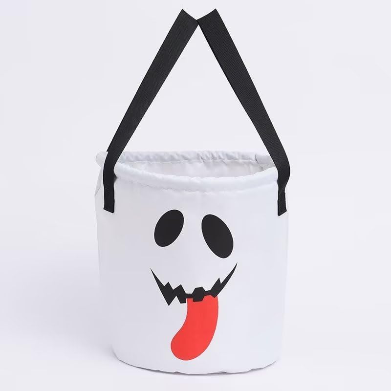 IsouDe Led Light Halloween Trick Or Treat Bag Pumpkin Candy Tote Bucket Multipurpose Reusable Basket Portable Collapsible Light Up Candy Bags for Parties