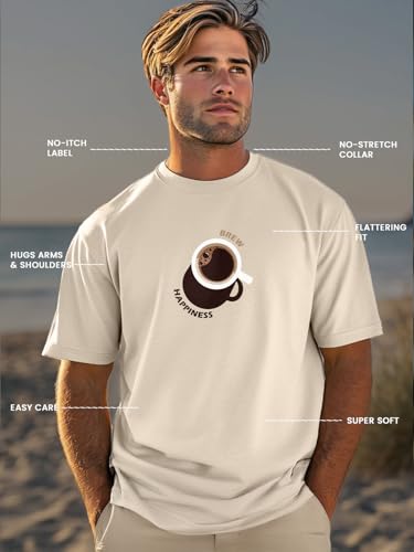 Image of Nobero Men's Regular Graphic Printed T-Shirt for Men | Soft Cotton | Classic Fit | Printed Casual Tshirt for Men