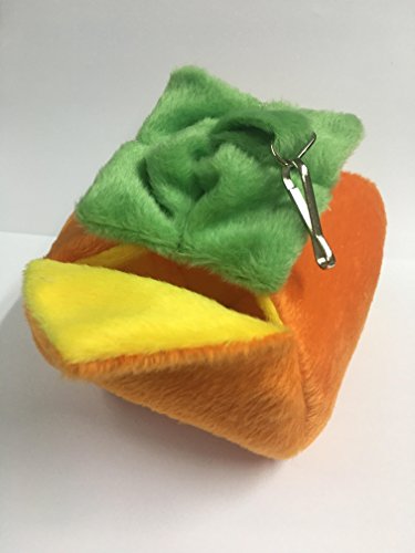 Power of Dream Cute Shaped Hammock Bunk Bed, Self Warming Bed, Highly Durable with Cozy Fleece Fabric,Perfect for Sugar Glider Hamster Small Bird, Unique Trendy Design,Hideaway Pet Bed (Persimmon)
