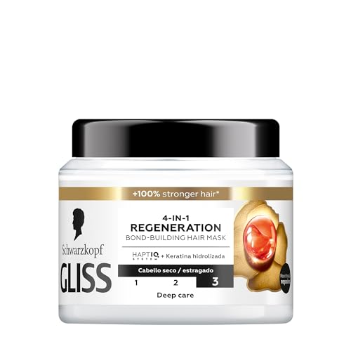Schwarzkopf Gliss Mascarilla Total Repair para cabello seco, 400 ml, Gama reparación