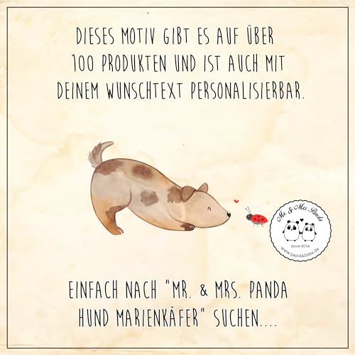 Mr. & Mrs. Panda Postkarte Hund Marienkäfer - Geschenk, Ansichtskarte, Träume, bildkarte, Zuversichtlich, Mischlingshund, Sprüche, Positiv, Ansichtskarten, Postkarten, Grußkarte, Wunder