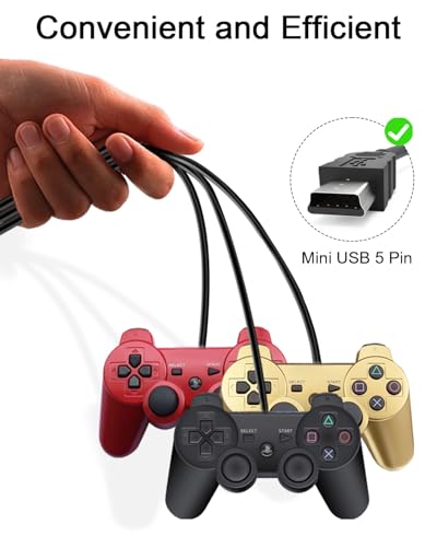 Mini USB Cable Compatible with Ps3 Controller Charger 5pin Mini USB to USB A 2.0 480Mbps Charging Cable Data Cord for PlayStation 3 Controller 1M/3.3Ft Mini USB Cable