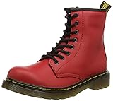  Dr. Martens 24488636, Botas bovver Unisex Niños, Red, 28 EU