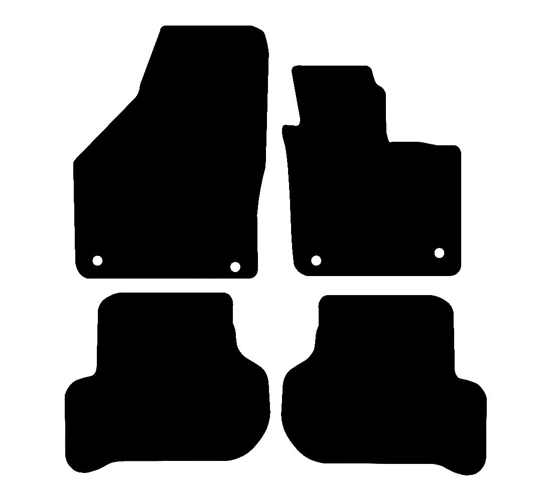 Car Mats for Volkswagen Golf Plus 2010-2014 MK6-4 Piece Set - 4 Clips