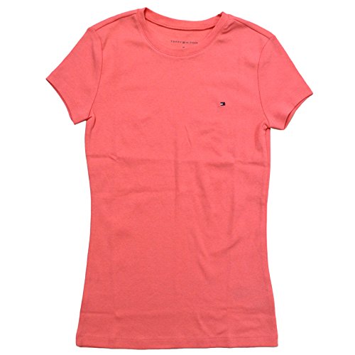Tommy Hilfiger Womens Crewneck Solid Color Logo T-Shirt