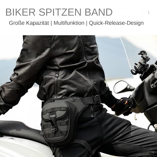 Durable motorcycle thigh bag resistente al agua con compartimentos de ruta 3