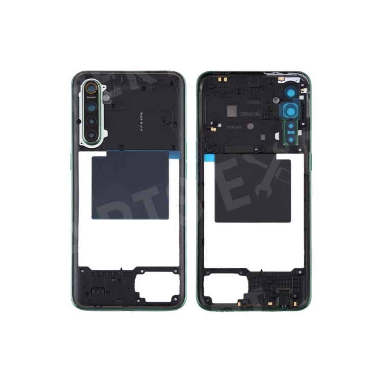 BringUAll Replacement LCD Frame Chrome Beze Housing Body Compatible with Realme XT Green with Power Volume Buttons