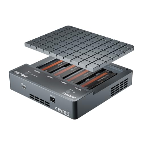 MAIWO 4 Bay M.2 NVMe SSD Enclosure with USB4 Port with Cooling Fan, Support 1-to-3 Offline Clone, 40Gbps High Speed, Backward Compatible Thunderbolt 4/3