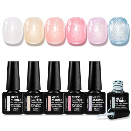 Set 6p Poly Gel uñas nude rosa púrpura azul celeste miniatura 1
