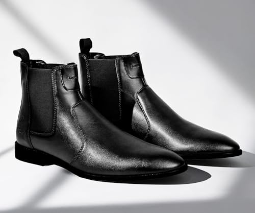 Image of LOUIS STITCH Men's Mid-Top Ankle Chelsea Boots| Dual-Tone Slip-On Boots for Men | Perfect for Business, Formal & Casual Wear | LSNRGCL