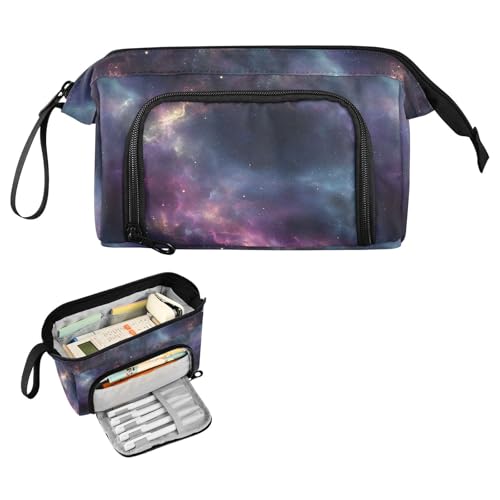 Image of Cool Galaxy Pencil Bag Pencil Case for Teen Boy Girl, Big Capacity Pen Bag Zipper Pencil Pouch with Handheld Aesthetic Pencil Pouch with Print School Office Pencils Stationery