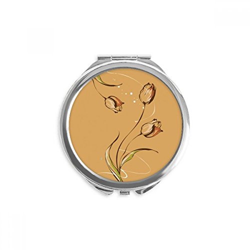 Miroir rond tulipe multicolore pour retouches maquillage nomades