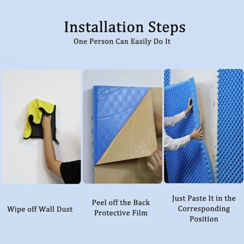 Tapis insonorisant en mousse de théâtre et de studio auto-adhésive bleu 2cm