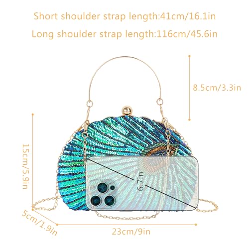 Image of Women Seashell Evening Bag Purse Mermaid Chain Strap Clutch Handbag Shoulder Bag | Seashell