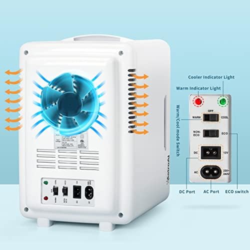 AstroAI Mini Fridge 6 Litre, 8 Can Skincare Fridge, AC/DC Portable Beauty Fridge for Skincare, Cosmetics, Bedroom (Mirror & Light)