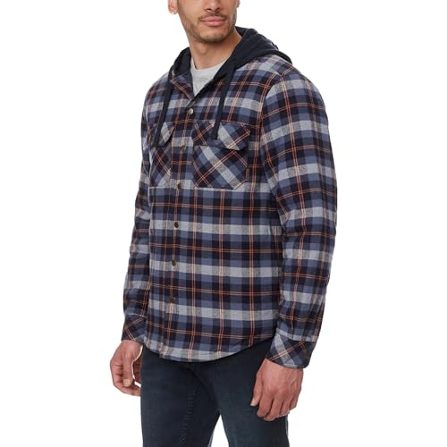 Men’s Plaid Insulated Casual Hooded Shirt Jacket4