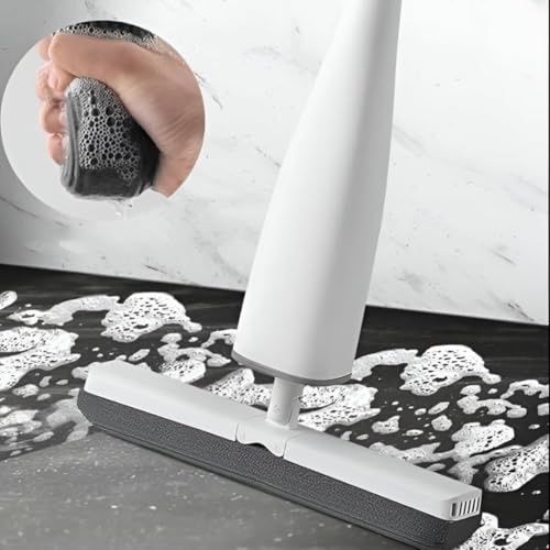 Image of Flat Mop and Bucket Set with Microfiber Pads, Self-Wringing Floor Cleaning System with Adjustable Handle, Hands-Free Cleaning Mop for Home Kitchen Bathroom (Magic Cotton Twist MOP)