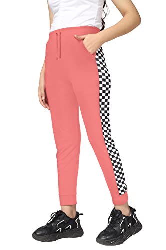 Image of KYDA KIDS Girls 100% Cotton Chess Print Track Pants | Elastic Waist Regular Fit | Soft Breathable Kids Casual Wear with Side Pockets Multicolor (Pack of 1)