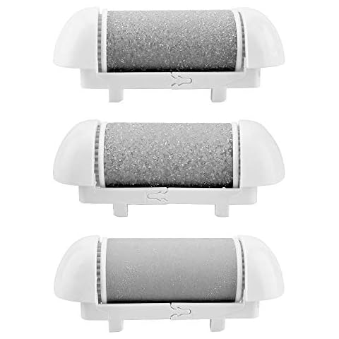 Electric Pedicure Device Replacement Roller Heads,ELMCHEE 3 Different Mineral Stone Professional Feet Care Perfect Grinding Heads Pack of 3 (Grey) Cover